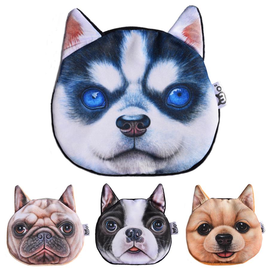 Cute Cat Face Printing Zipper Coin Purses Women Cartoon Coin Wallets Ladies Makeup Storage Bag