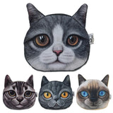 Cute Cat Face Printing Zipper Coin Purses Women Cartoon Coin Wallets Ladies Makeup Storage Bag