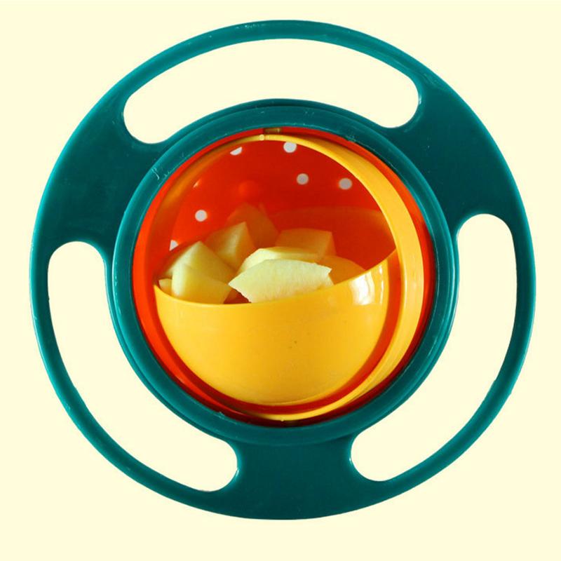 Spill-Proof Bowl Infant Baby Feeding Toy Universal Rotate Technology