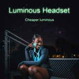 LED Glow In The Dark Earphones w/Zipper Earphones