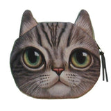 Cute Cat Face Printing Zipper Coin Purses Women Cartoon Coin Wallets Ladies Makeup Storage Bag