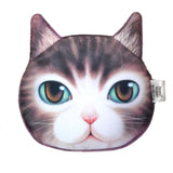 Cute Cat Face Printing Zipper Coin Purses Women Cartoon Coin Wallets Ladies Makeup Storage Bag