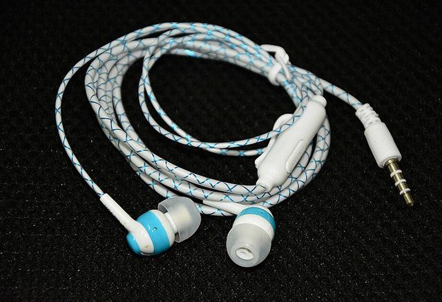 LED Glow In The Dark Earphones w/Zipper Earphones