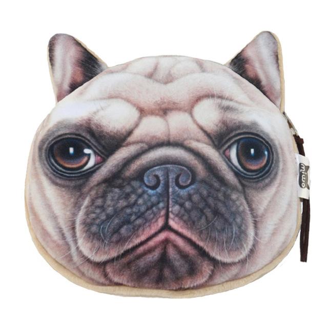 Cute Cat Face Printing Zipper Coin Purses Women Cartoon Coin Wallets Ladies Makeup Storage Bag