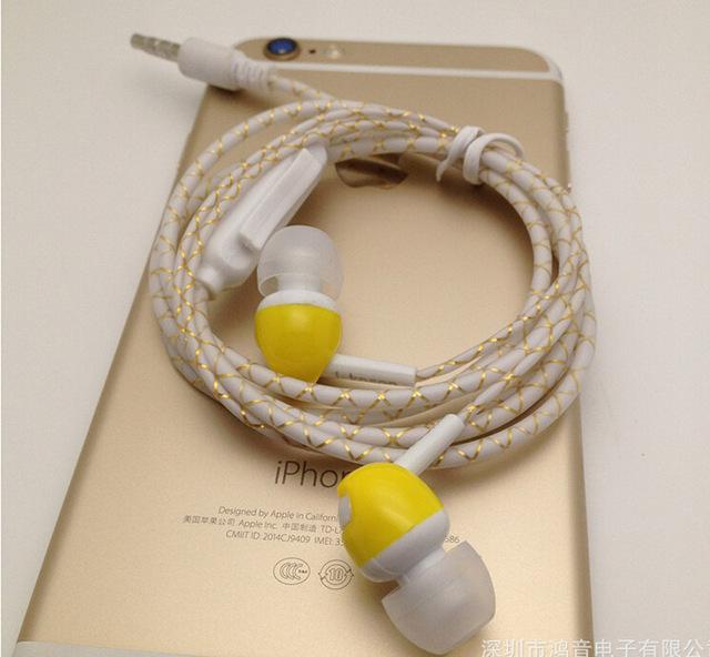 LED Glow In The Dark Earphones w/Zipper Earphones